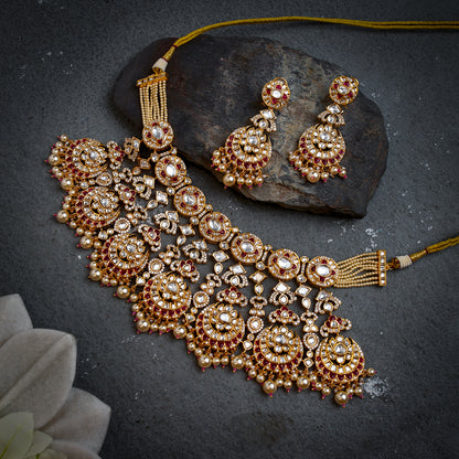 Kundan Ruby Diamond Set