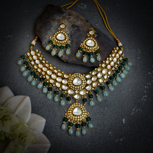 Polki Pendant Necklace Set