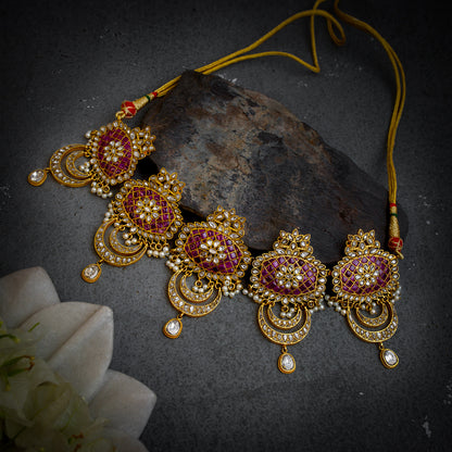 Polki Ruby Necklace Set