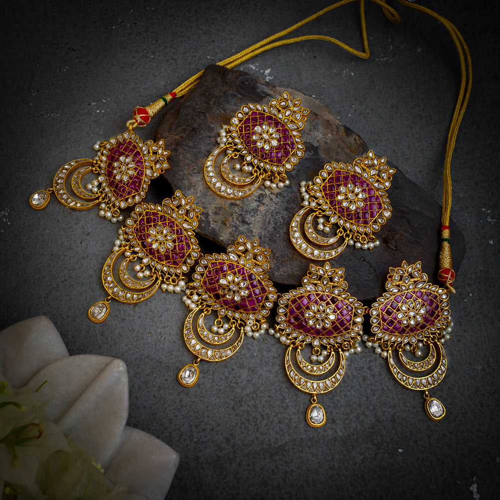 Polki Ruby Necklace Set