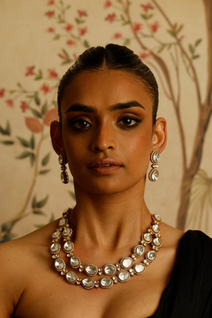 Silver Plated Crystal Maharani Set