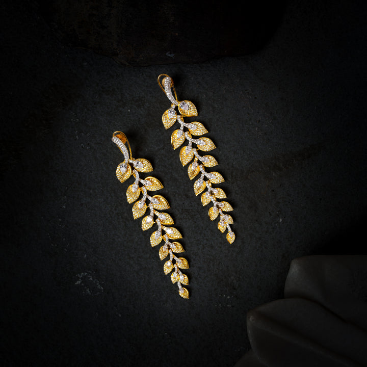 Zeenat Gold Diamond Earrings