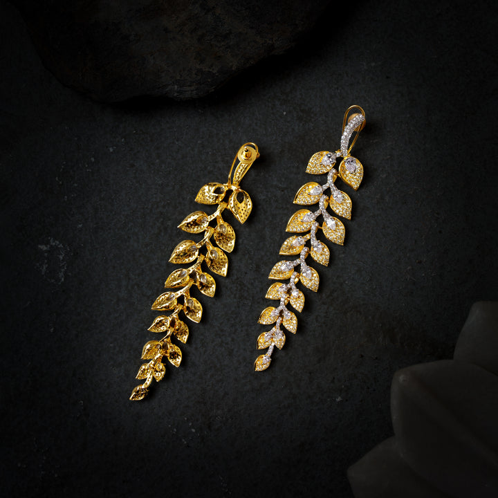 Zeenat Gold Diamond Earrings