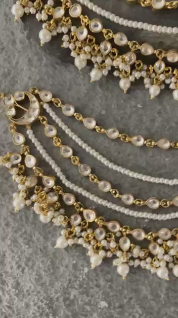 Inara Polki pearl Detached Ear Chain