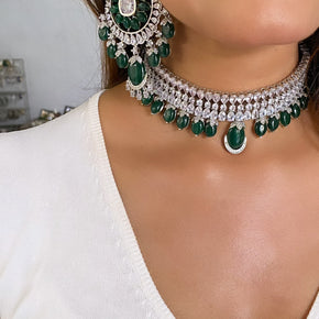 Zircon choker green set