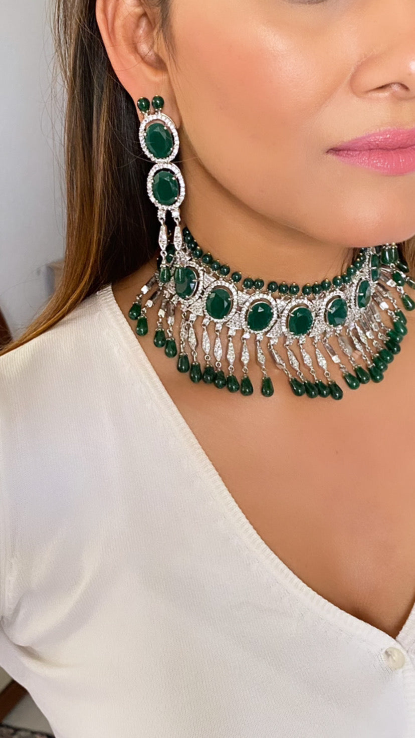 Emerald Diamond Set Choker