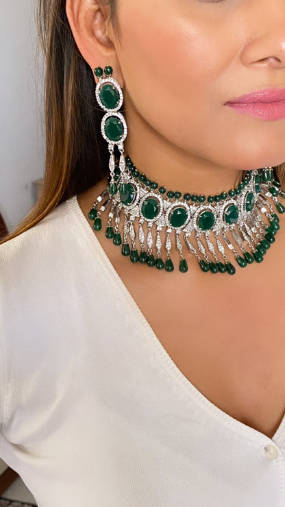 Emerald Diamond Set Choker