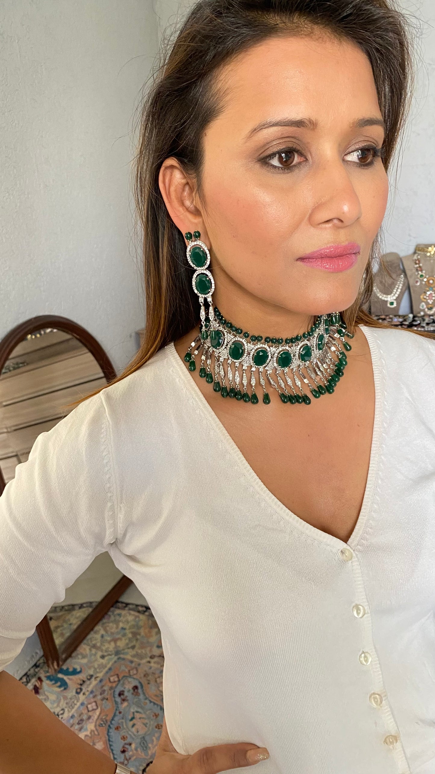 Emerald Diamond Set Choker