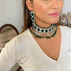 Emerald Diamond Set Choker